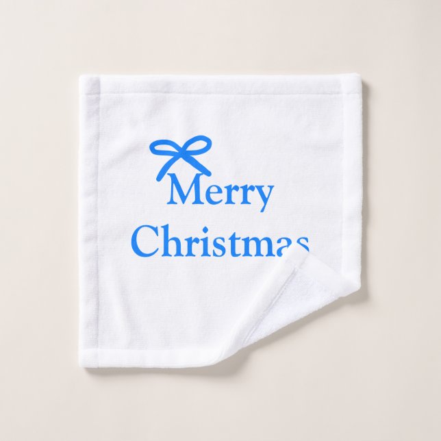 Arc bleu joyeux Noël cadeaux famille simple moder (Gant de toilette)
