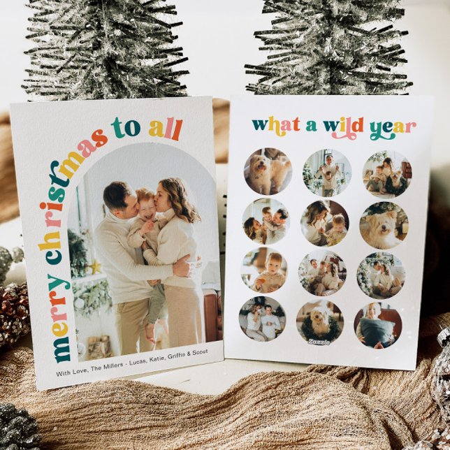 Arc coloré photo Joyeux Noël Carte (Créateur téléchargé)