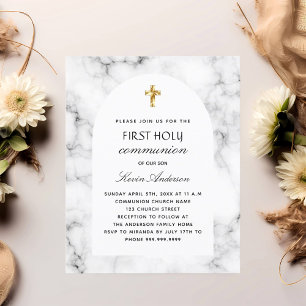 Arc de marbre première communion sainte invitation