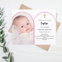 Arc de photo rose fille traverser invitation Baptê