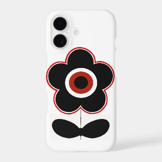 Arc de téléphone à fleurs rouges rétrogrades Noir
