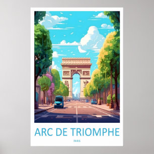 Arc De Triomphe Affiche De Voyage Vintage Ski Nati