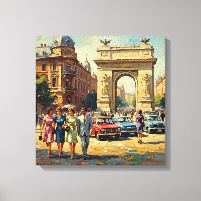 Arc de Triomphe de Bucarest Roumanie Toile Vintage (Recto)