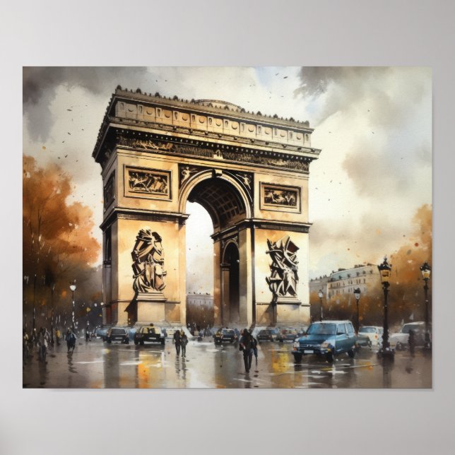 Arc De Triomphe Paris France Impression d'art Affi (Devant)