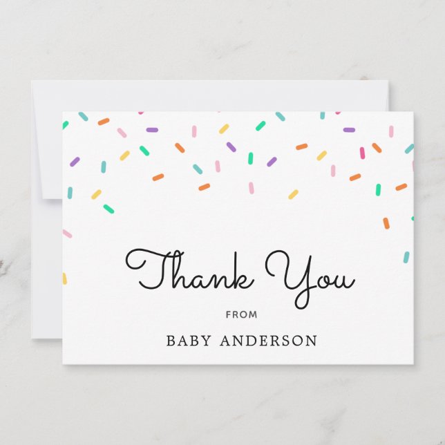 Arc en arc-en-ciel arrose le Merci bébé (Devant)