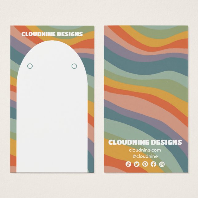 Arc en arc-en-ciel Earrage collier bijoux carte d' (Devant & derrière)