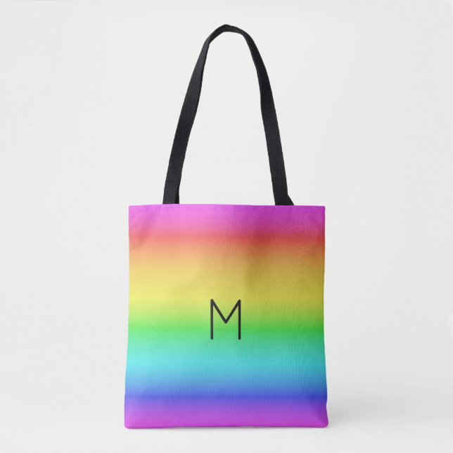 Arc en arc-en-ciel - Sacs monogrammes personnalisé (Devant)