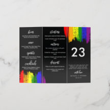 Arc-en-ciel 2 en 1 Menu Boire Table Numéro Mariage