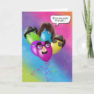 Arc-en-ciel 55e anniversaire ballons de la carte d