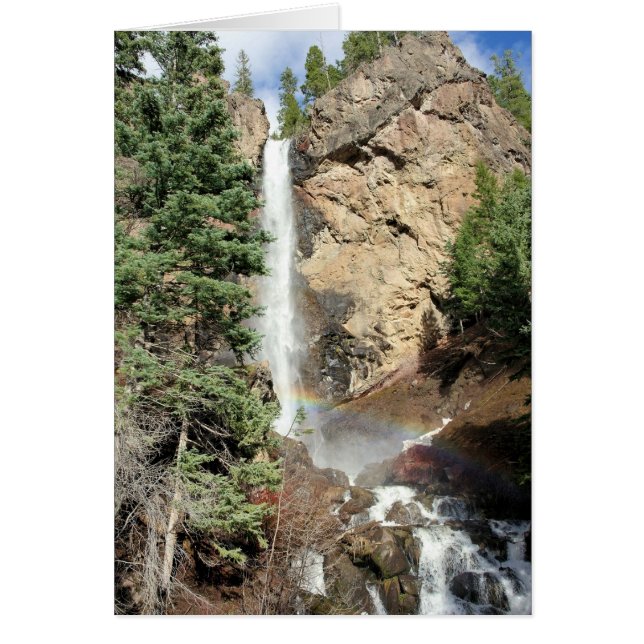 Arc-en-ciel à Treasure Falls - Colorado - Blanc à  (Devant)