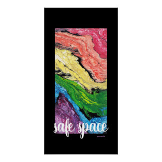 "Arc en ciel" Abstrait Art Safe Space Black Poster