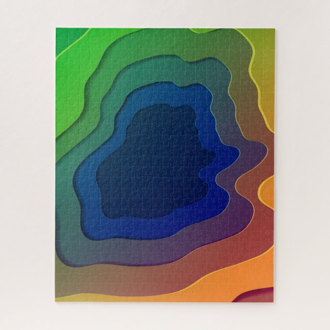 Arc-en-ciel amusant puzzle art abstrait, difficile (Vertical)