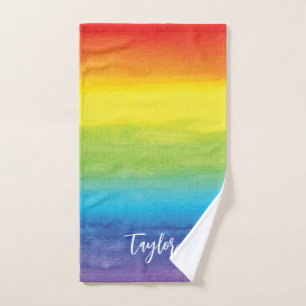 Arc-en-ciel Aquarelle violet rouge Nom moderne