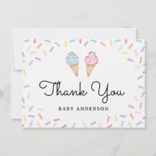 Arc en ciel arrose la crème glacée Merci bébé