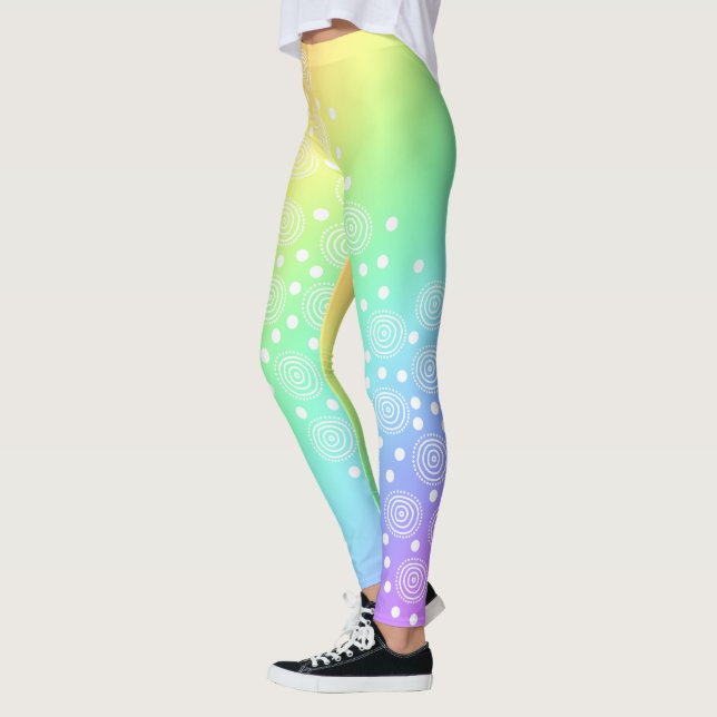 Arc-en-ciel avec cercles Leggings (Gauche)