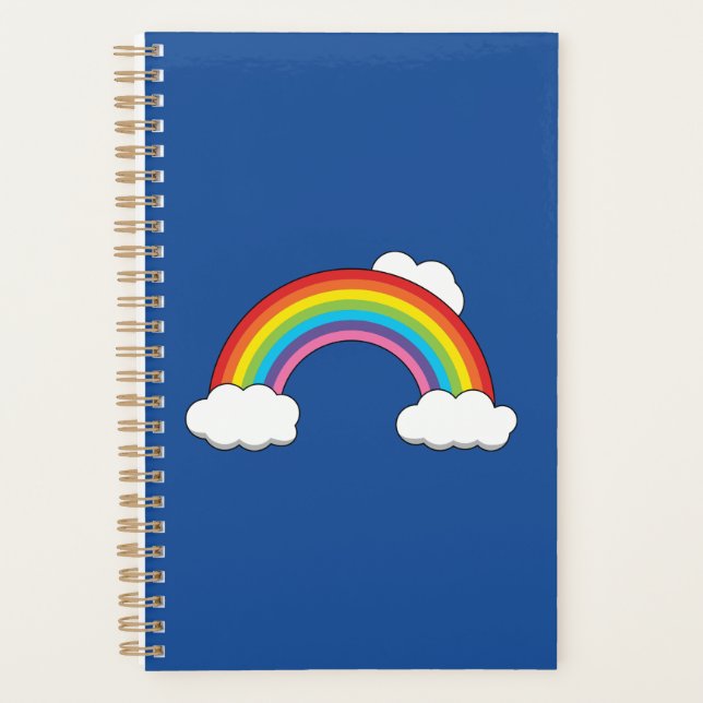 Arc en ciel avec nuages blancs (Devant)