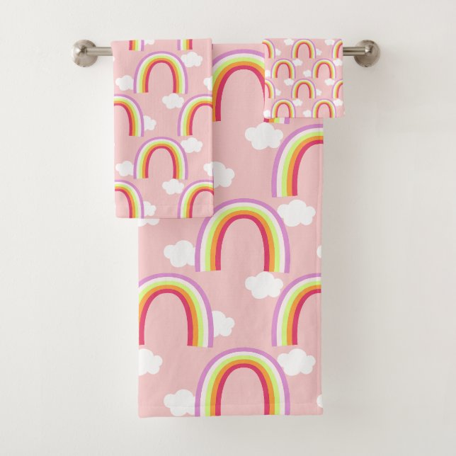 Arc-en-ciel avec rose nuage (En situation)