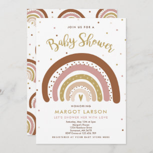 Arc-en-ciel Baby shower Invitation Muted Pastel Ar