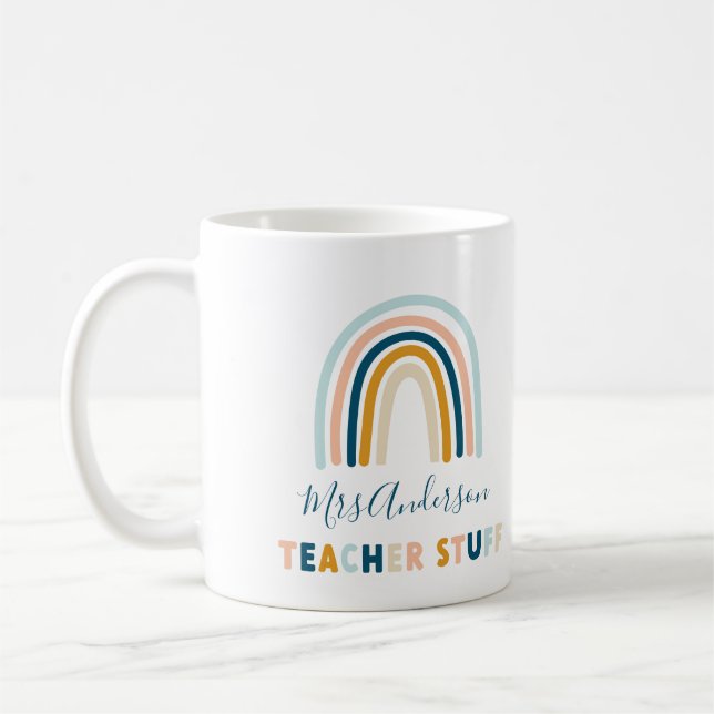 Arc-en-ciel bleu jaune personnalisé mug joli cadea (Gauche)