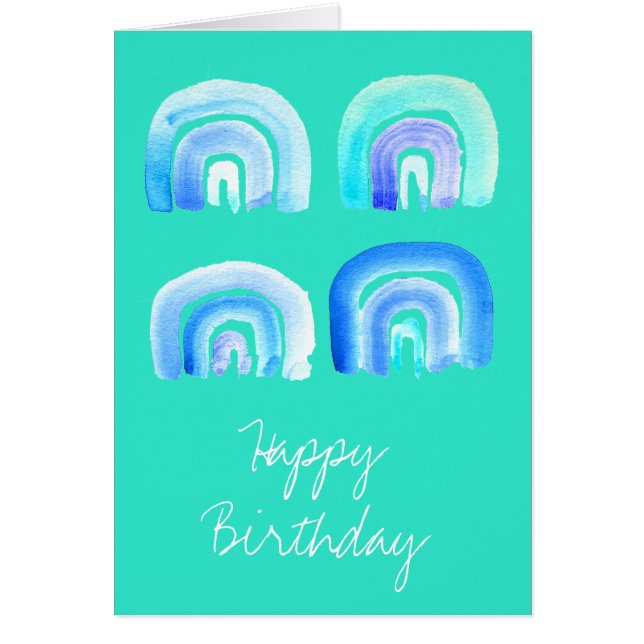 Arc-en-ciel bleu rétro turquoise (Devant)