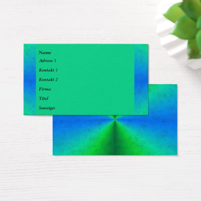 Arc-en-ciel bleu vert en Carte de visite Leatherop (Bureau)