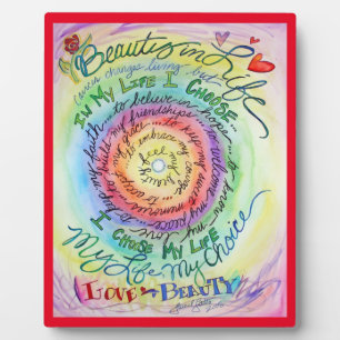 Arc-en-ciel Cancer Poème Affirmation Art Plaque