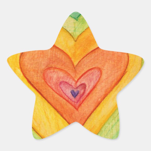 Arc en ciel Coeurs d'amour Art Autocollants person (Devant)