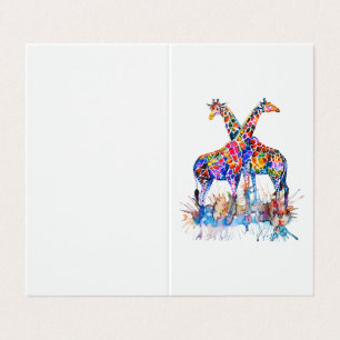Arc-en-ciel coloré Aquarelle Giraffes