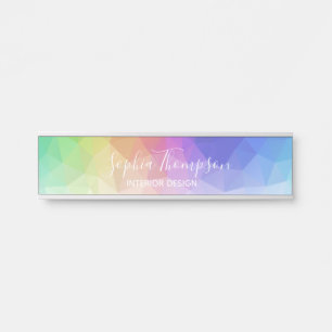 Arc-en-ciel coloré moderne polygonal - plaque