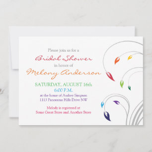 Arc-en-ciel Couleurs Floral Bridal Show Invitation
