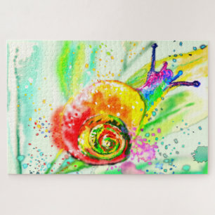 Arc-en-ciel Couleurs Snail Jigsaw Puzzle - peintur