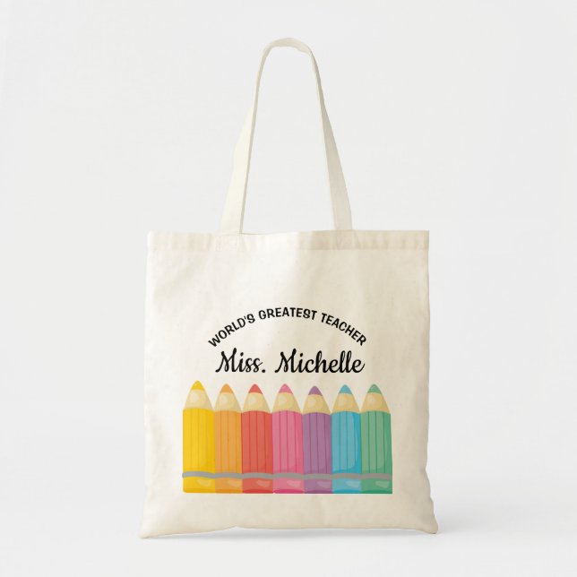 Arc-en-ciel crayons Mondes Plus grand sac fourre-t (Devant)