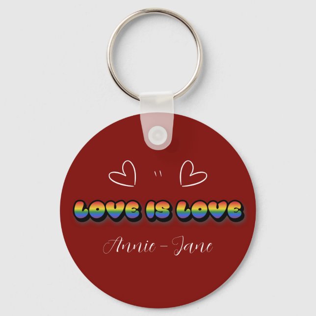 Arc-en-ciel d'amour LGBTQ porte-clés (Recto)