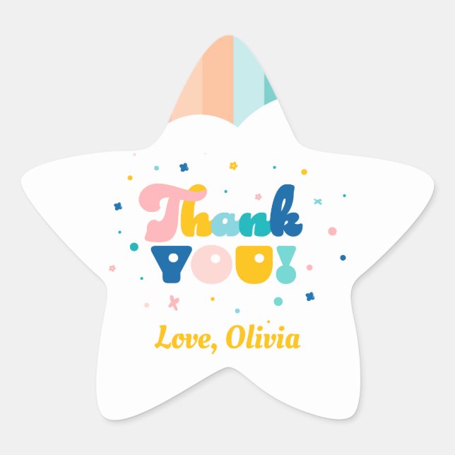 Arc-en-ciel de fête d'anniversaire amusant Sticker (Devant)