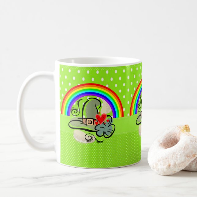 Arc-en-ciel de la Saint Patrick's Day Mug (Avec donut)