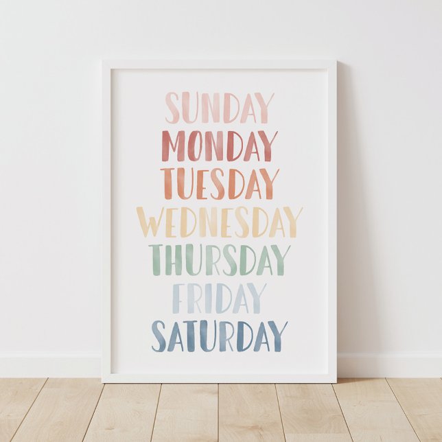 Arc en ciel de la semaine Poster en classe (Créateur téléchargé)