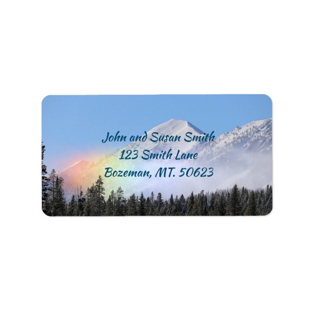 Arc-en-ciel de neige dans les montagnes Étiquette  (Devant)