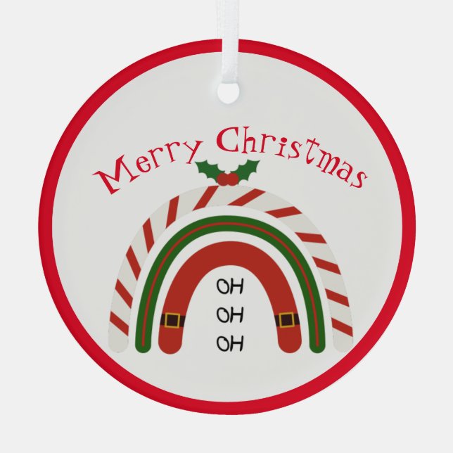Arc-en-ciel de Noël laissez-le glisse ornement (Verso)