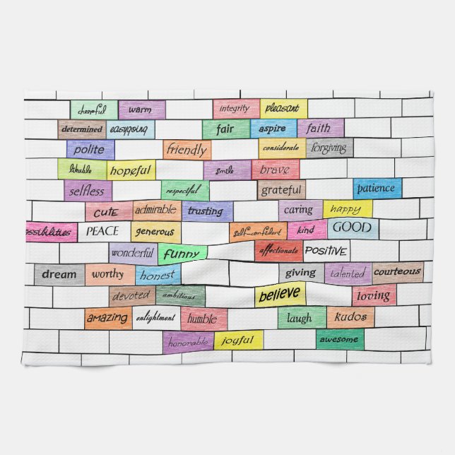 Arc-en-ciel de serviette de cuisine inspirée de (Horizontal)