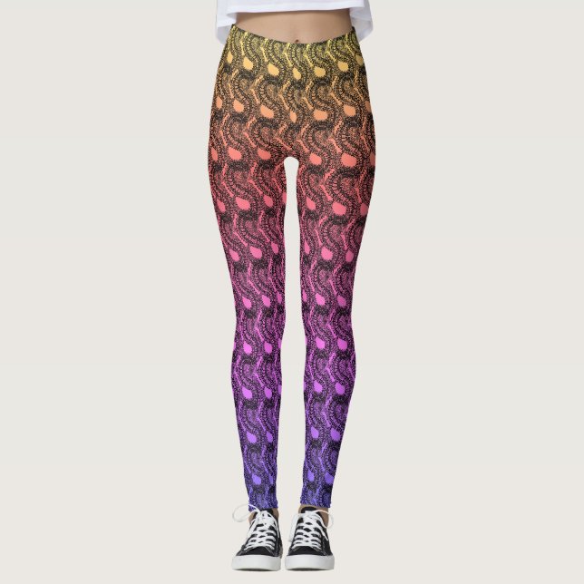 Arc en ciel dégradé pangolin, instruction leggings (Devant)