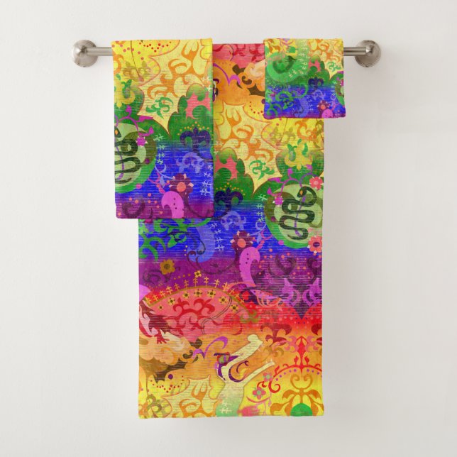 Arc-en-ciel Dragon Damask - Couleurs Gay pride (En situation)