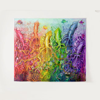 Arc-en-ciel entrelacé de Tentacles Tapisserie