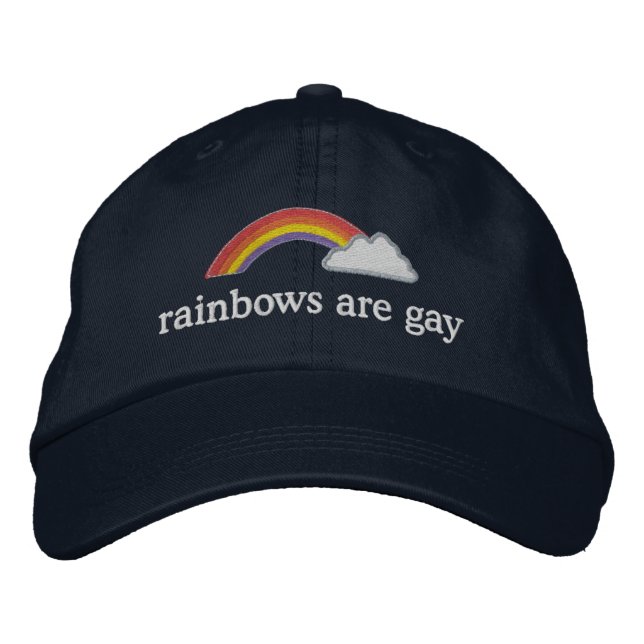 arc-en-ciel est un casquette de baseball brodé gay (Devant)