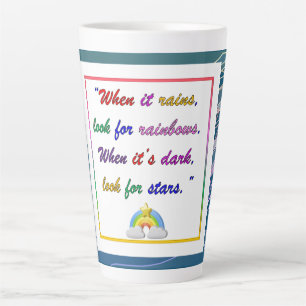 Arc-en-ciel et étoiles - Motivation Blue Latte Mug