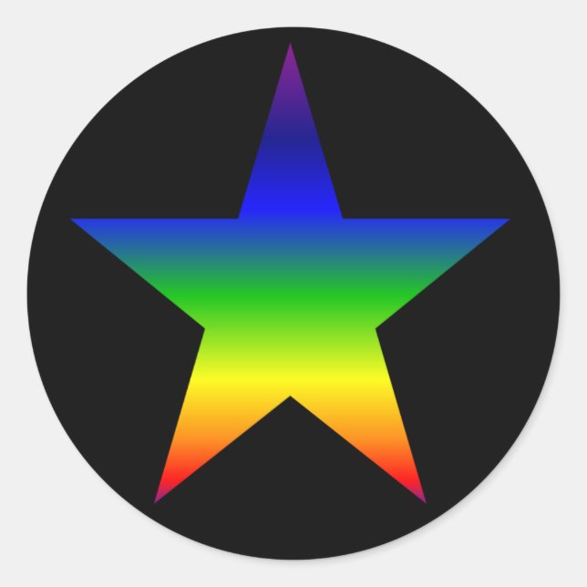 Arc-en-ciel étoile autocollants feuille arrière -  (Devant)
