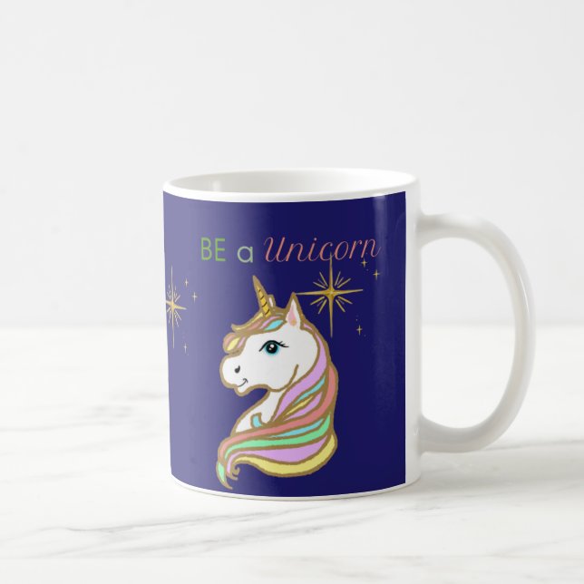 Arc-en-ciel, étoiles et Mug magique Unicorne (Droite)