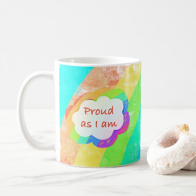 Arc en ciel Fière comme je suis Café Mug (Avec donut)