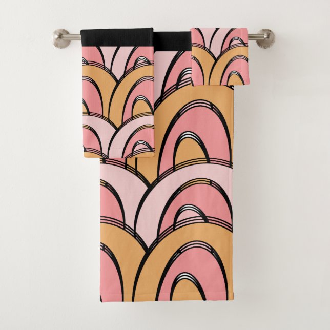 Arc-en-ciel Groovy Motif Orange Rose (En situation)