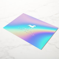 Arc-en-ciel holographique | Unicorn Merci Cartes