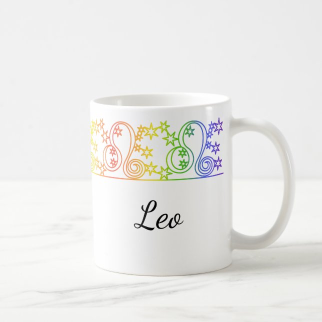 Arc-en-ciel Leo Star Signal Bordure Mug personnali (Droite)